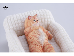 Котик на софе (рыжий) - Коллекционная фигурка 1/6 Lazybones Cat (JXK293B) - JXK