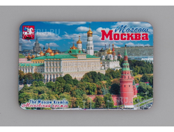 Гибкий сувенирный магнит на холодильник 8х6 см. с фото дневного Кремля с выстоты