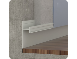 Теневой плинтус с подсветкой ПО-195 Серебро матовое