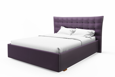 Кровать односпальная, двуспальная, MyCloud Эмилия с подъемным механизмом, бельевым ящиком, мягкое изголовье квадратами