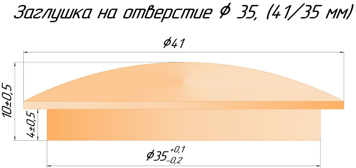 Размеры заглушки 41/35