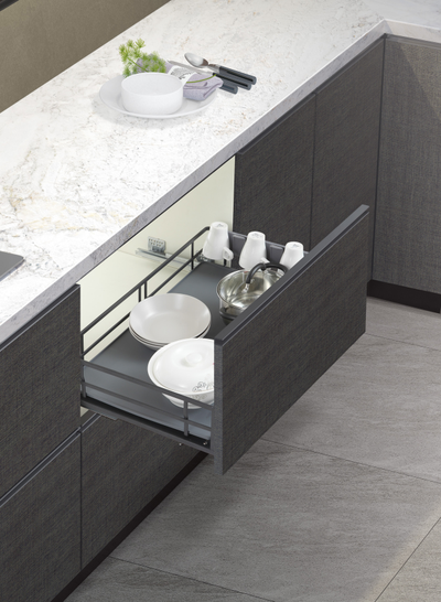 DARK LINE Корзина выдвижная 60 с доводчиком, черный