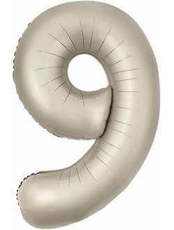 Шар цифра 9 кремовая
