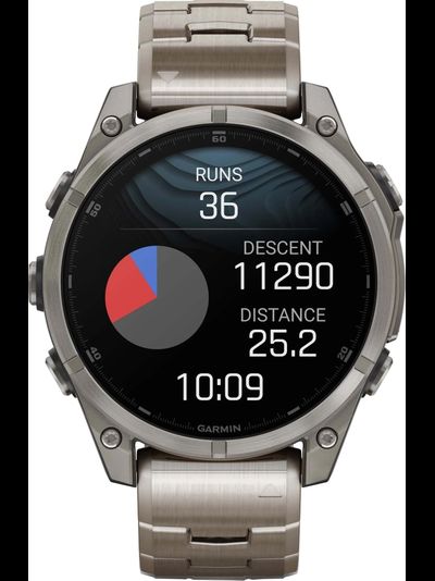Часы Garmin Fenix 8 - 47mm AMOLED Sapphire Bare Titanium / Graphite / Titanium Band