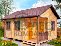 Баня 4x6 из профилированного бруса с крыльцом