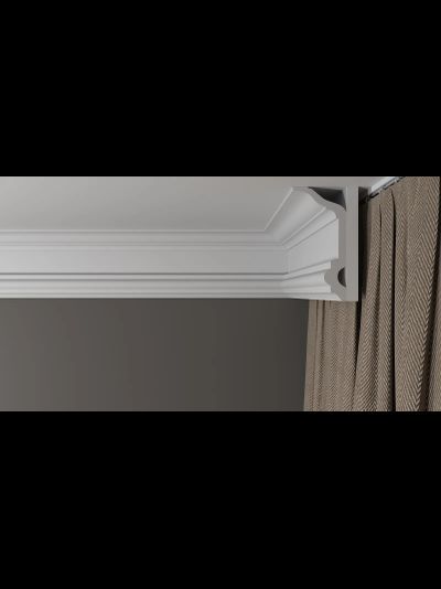 Потолочный плинтус DECOR-DIZAYN DD505, из дюрополимера, под покраску, ударопрочный, 2 метра