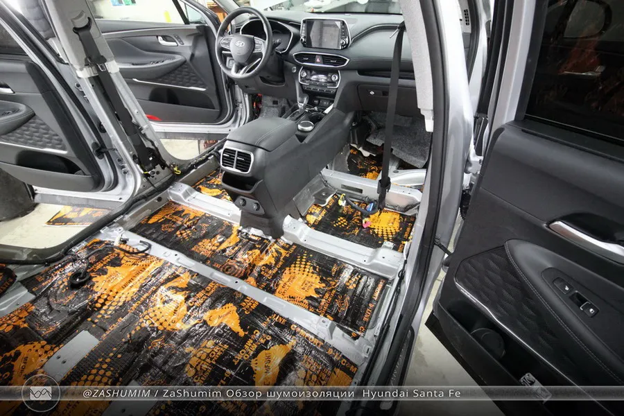 Фото отчет шумоизоляции Hyundai Santa Fe