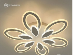 Estares св-к-люстра св/д управл. Aurora double 6F 120W(1200Lm) 680х105 пульт ДУ белый IP20
