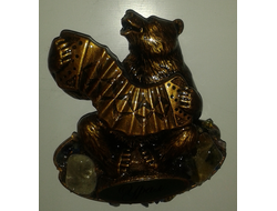 Магнит Медведь - гармонист, арт А-72. ОПТ