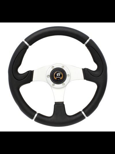 Рулевое колесо «Flash», серебристые спицы, черный обод.
