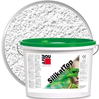 Штукатурка декоративная силикатная BAUMIT SilikatTop Белая база Шуба 3 мм 25 кг