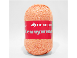 Пряжа Пехорка Жемчужная Характеристика пряжи Жемчужная  Состав: 50% хлопок, 50% вискоза.  Вес мотка: 100 г.  Длина нити в мотке: 425 м.Абрикос