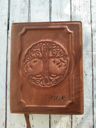 ежедневник ручной работы, подарок руководителю, ежедневник Дерево жизни, ежедневник с тиснением