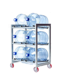 Стеллаж для 6 бутылей «Аква-6» НА КОЛЕСИКАХ / РОЛИКАХ