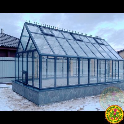 Базовая комплектация теплицы из стекла и алюминия ЧЕСТЕРФИЛД ЭТАЛОН размером 6000 х 3000 мм