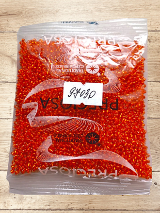 Бисер чешский круглый preciosa 10/0, оранжевый (97030), 50 грамм