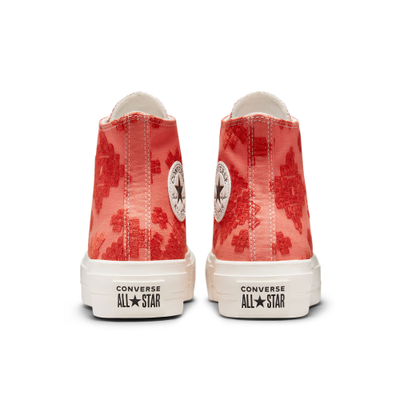 Кеды Converse Lift оранжевые высокие с вышивкой 572721C фото сзади