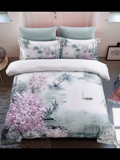 Постельное белье мако-сатин евро 200x220x1 250x270x1 50x70x4 TIS07-811