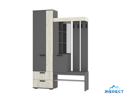 ПРИХОЖАЯ ТРАМП ГРАФИТ\ДУБ КРАФТ БЕЛЫЙ 1500*2176*372