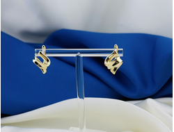 Швензы с английским замком, латунь, покрытие позолота, размер 18*5 мм