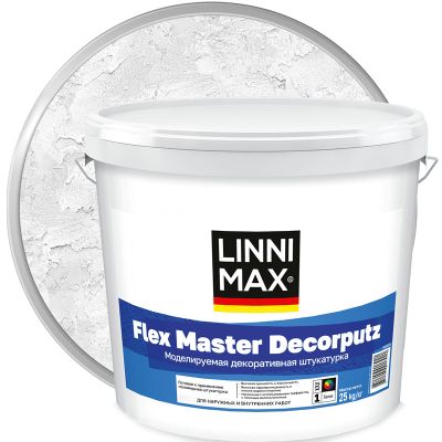 Штукатурка декоративная акриловая моделируемая LINNIMAX FLEX MASTER DECORPUTZ Белая база 1 25 кг