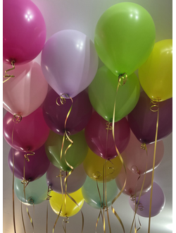 Шары малиновый, розовый, ягодный, зеленый, желтый, сиреневый и мятный 20 шт под потолок