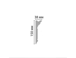 Плинтус потолочный гладкий DECOMASTER D214ДМ (150*38*2000мм)