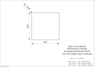 Мойка Reginox New York L 40x40 OKG matt