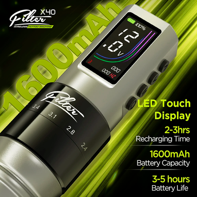 Беспроводная тату машинка EZ Filter X40 Strokes 2.0-4.0mm Black