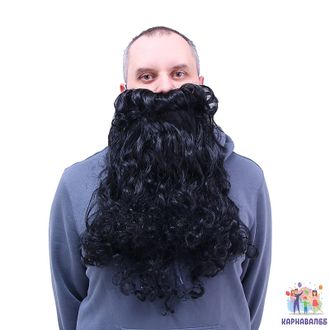Борода, черная, 110 гр, длина 50 см
