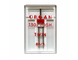 Игла бытовой машины ДВОЙНАЯ  № 80/4. "Organ" (Вьетнам),  1 шт в пенале.