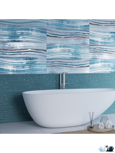 Плитка настенная Gracia Ceramica Marella turquoise wall 01 30 х 90 см голубой рельеф