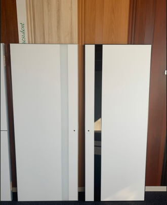 Межкомнатная дверь Tamburat 4104 манхэттен металлическая кромка (остекленная) стекло зеркало серое (ВРЕЗКА ПОД ЗАМОК AGB И СКРЫТЫЕ ПЕТЛИ AGB 2.0)