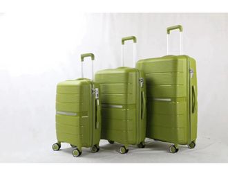 Комплект из 3х чемоданов Treepzon Evo Полипропелен S,M,L зеленый