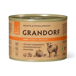 Grandorf (Грандорф) влажный корм (консерва) для собак паштет из ягненка с тыквой и брокколи, 200 г