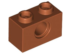 Technic, Brick 1 x 2 with Hole, Dark Orange (3700 / 6223839)