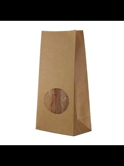 Крафт пакет с окном, 80*50*170мм