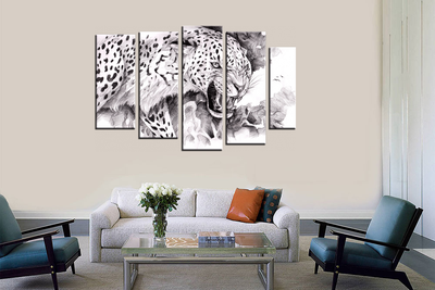 Модульная картина "Оскал зверя"