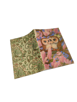 Обложка на паспорт с принтом "Розовые совы"