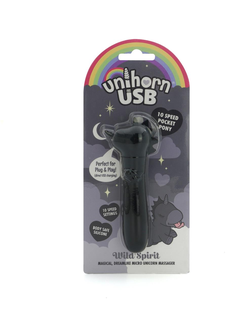 UNIWSBUL Вибропуля Unihorn USB - Wild Spirit со стимуляцией язычком, черный