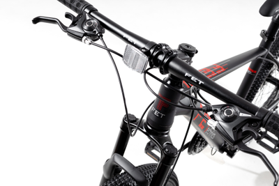 Велосипед FET technics 27,5" black-red (21 скорость, Shimano, дисковые тормоза)