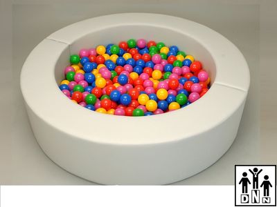 Детский сухой бассейн круглый белый D100xH30 толщина борта 8 см