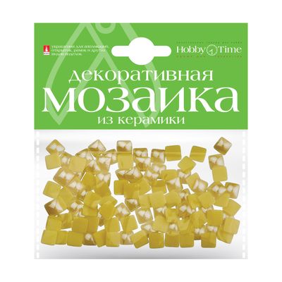 Мозаика из керамики 8х8 мм 100 шт тонкая Желтая