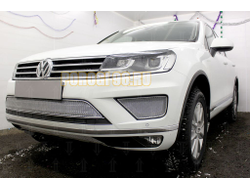 Защита радиатора Volkswagen Touareg II 2014-2018 chrome низ PREMIUM (кроме R-Line)