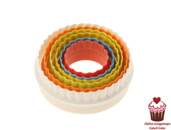 Набор вырубок Круг волнистый край двусторонний, 5 штук