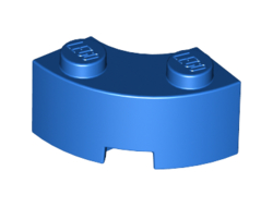 Brick, Round Corner 2 x 2 Macaroni with Stud Notch and Reinforced Underside, Blue (85080 / 4586955 / 6307922)