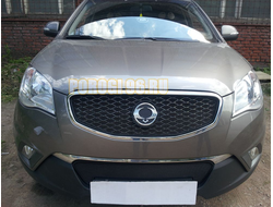 Защита радиатора Ssang Yong Actyon (C200) 2010-2013 black низ