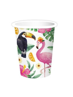 250мл Стаканы бумажные 6 шт./фламинго