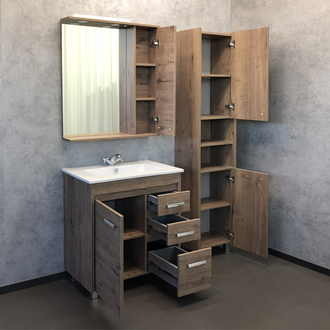 Тумба-умывальник "Марио-75" дуб темный с раковиной "Quadro 75"