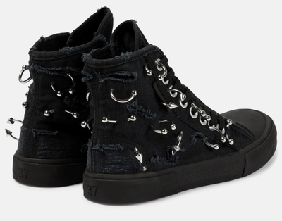 Кроссовки Balenciaga Paris High Destroyed Piercings Black